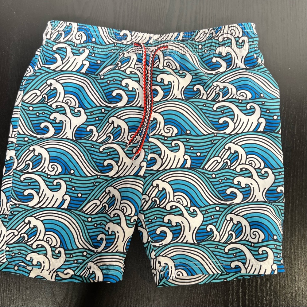 Appaman Blue and White Dynamic Swim Trunks